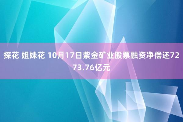 探花 姐妹花 10月17日紫金矿业股票融资净偿还7273.76亿元