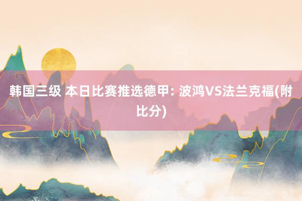 韩国三级 本日比赛推选德甲: 波鸿VS法兰克福(附比分)