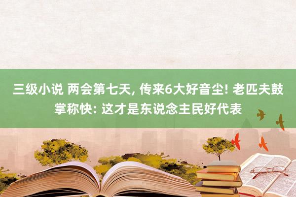 三级小说 两会第七天， 传来6大好音尘! 老匹夫鼓掌称快: 这才是东说念主民好代表